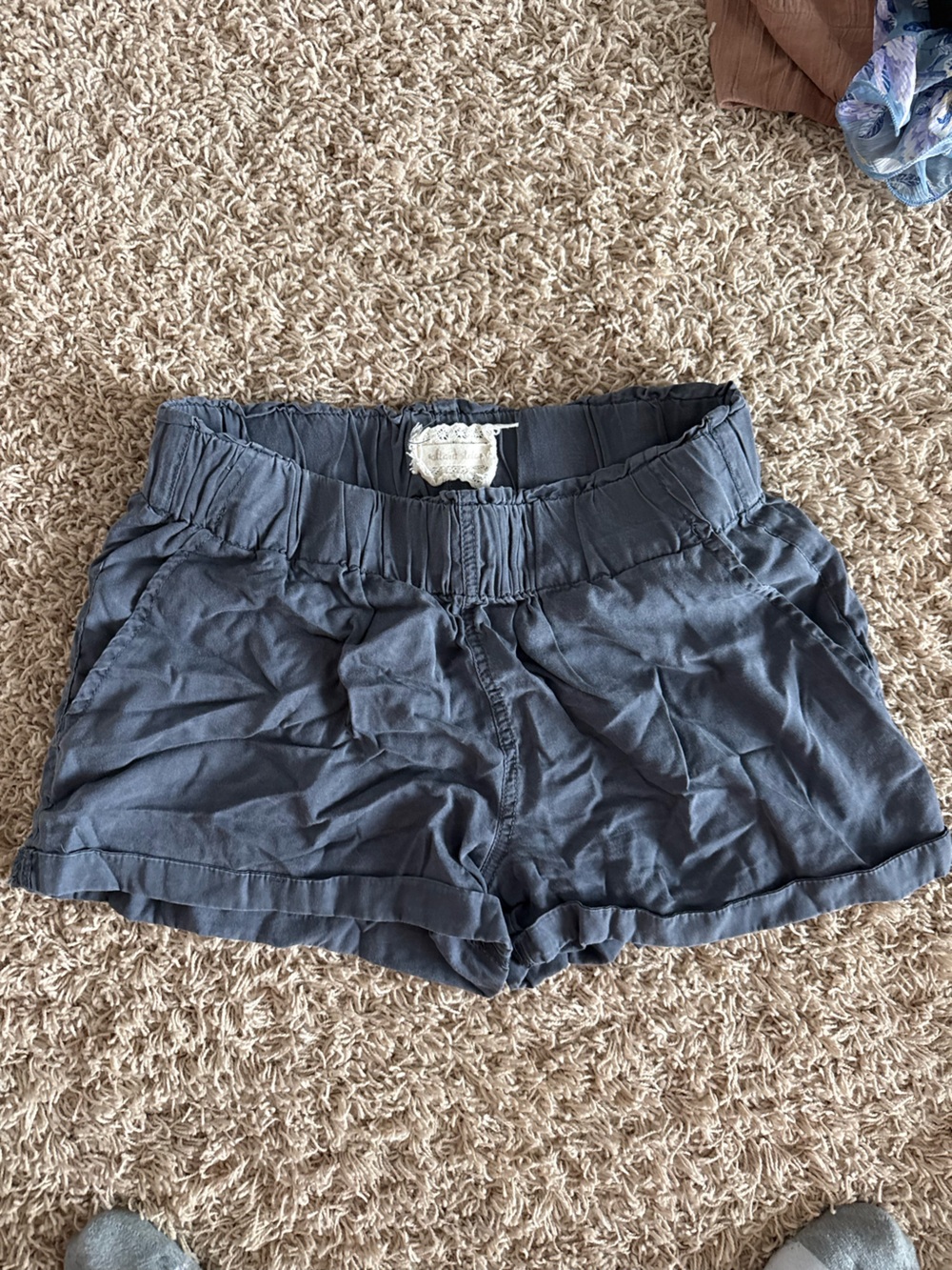 Altar'd State Slate Blue Elastic-Waist Casual Shorts
